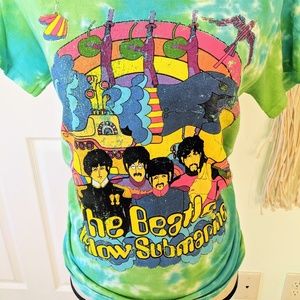 The Beatles Tie Dye Yellow Submarine T-Shirt